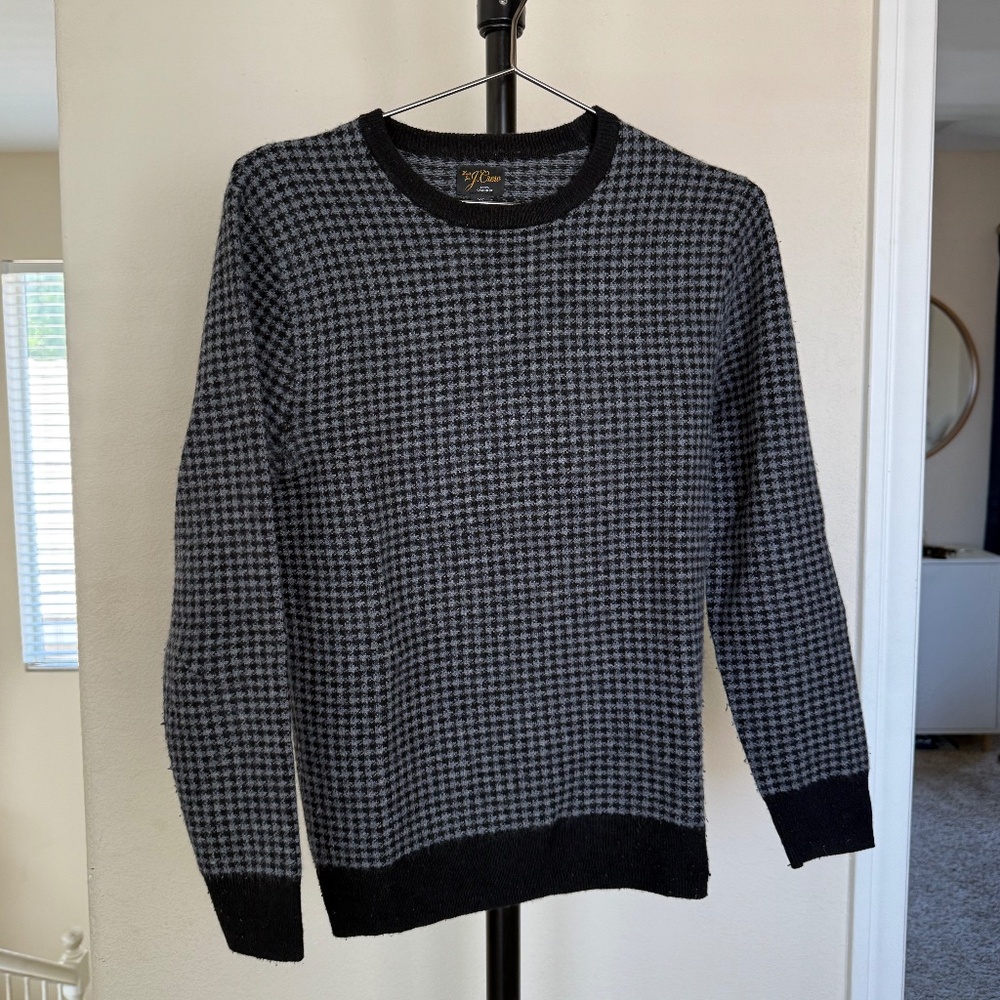 J. Crew 100% Cashmere Houndstooth Jacquard Sweater - XS